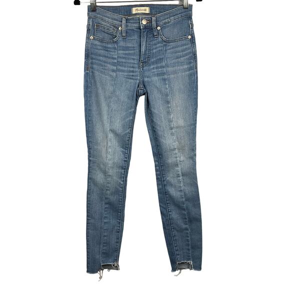 Madewell 9" in High Rise Skinny Seamed Step Hem Edition Raw Blue Jeans sz 25 NEW - Picture 5 of 12